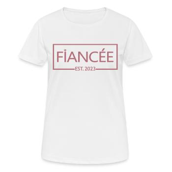 Verlobte Est. 2023 - Braut zu werden - Verlobungsfeier - Frauen T-Shirt atmungsaktiv - Weiß - Vorne - AI Model Female 172 dark (172cm)