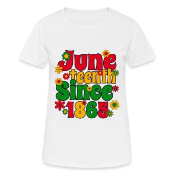 Juneteenth Commémorative1865 Peace Love - T-shirt respirant Femme - blanc - Devant - AI Model Female 172 dark (172cm)