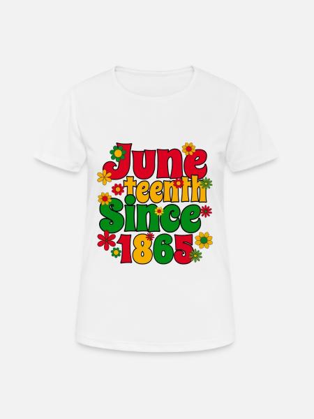 Juneteenth Commemorative1865 Peace Love - Frauen T-Shirt atmungsaktiv - Weiß