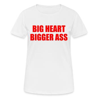 Big heart bigger ass - T-shirt respirant Femme - blanc - Devant - AI Model Female 172 dark (172cm)
