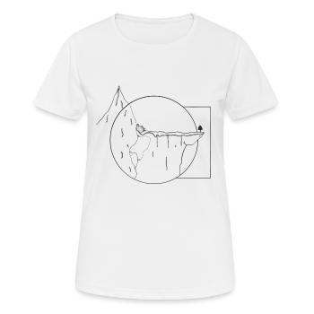 Kliff - Frauen T-Shirt atmungsaktiv - Weiß - Vorne - AI Model Female 172 dark (172cm)