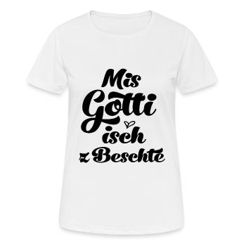 Mis Gotti isch z beschte Patentante Taufe Patin - Frauen T-Shirt atmungsaktiv - Weiß - Vorne - AI Model Female 172 dark (172cm)