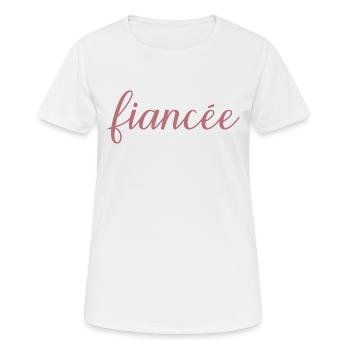 Fiancée Matching Engagement Wedding Honeymoon - Women's Breathable T-Shirt - white - Front - AI Model Female 172 dark (172cm)