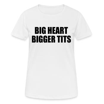 big heart bigger tits - Frauen T-Shirt atmungsaktiv - Weiß - Vorne - AI Model Female 172 dark (172cm)