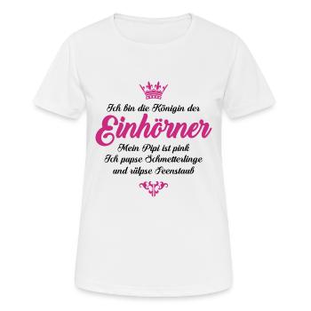 Königin der Einhörner - Frauen T-Shirt atmungsaktiv - Weiß - Vorne - AI Model Female 172 dark (172cm)