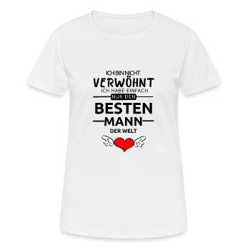 Bester Mann der Welt Valentinstag Geschenk Liebe - Frauen T-Shirt atmungsaktiv - Weiß - Vorne - AI Model Female 172 dark (172cm)