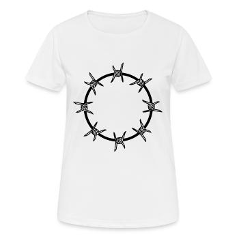 Stacheldraht Kreis Kreisform - Frauen T-Shirt atmungsaktiv - Weiß - Vorne - AI Model Female 172 dark (172cm)