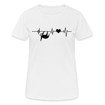 Heartbeat paresseux EKG refroidisseur chill paresseux drôle - T-shirt respirant Femme - blanc - Devant - AI Model Female 172 dark (172cm)