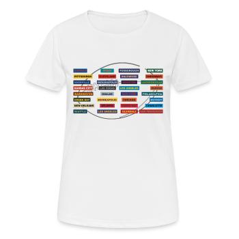 Villes de football - T-shirt respirant Femme - blanc - Devant - AI Model Female 172 dark (172cm)