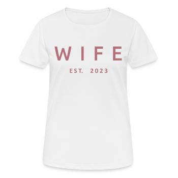 2023 Fiançailles Mariage Douche nuptiale - T-shirt respirant Femme - blanc - Devant - AI Model Female 172 dark (172cm)