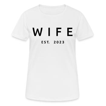 2023 Fiançailles Mariage Douche nuptiale - T-shirt respirant Femme - blanc - Devant - AI Model Female 172 dark (172cm)