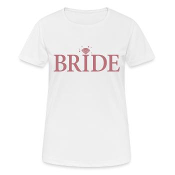 Cool Bride Matching Couple Engagement Wedding - Women's Breathable T-Shirt - white - Front - AI Model Female 172 dark (172cm)