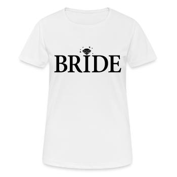 Cool Bride Matching Couple Engagement Wedding - Women's Breathable T-Shirt - white - Front - AI Model Female 172 dark (172cm)