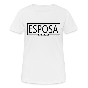 Esposa Est. 2023 Ehefrau wird Braut Paar Hochzeit - Frauen T-Shirt atmungsaktiv - Weiß - Vorne - AI Model Female 172 dark (172cm)