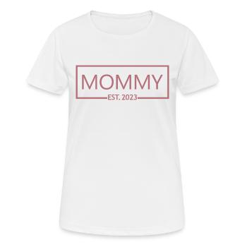2023, Maman en devenir, Annonce de grossesse - T-shirt respirant Femme - blanc - Devant - AI Model Female 172 dark (172cm)