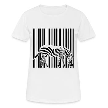 Barcode Zebra - Frauen T-Shirt atmungsaktiv - Weiß - Vorne - AI Model Female 172 dark (172cm)