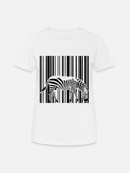 code à barres zèbre - T-shirt respirant Femme - blanc