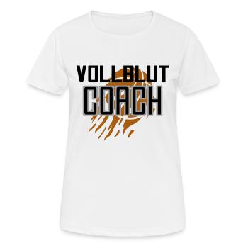 Vollblut Coach Basketball Trainer - Frauen T-Shirt atmungsaktiv - Weiß - Vorne - AI Model Female 172 dark (172cm)