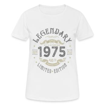 1975 Anniversaire legendary Né 1975 - T-shirt respirant Femme - blanc - Devant - AI Model Female 172 dark (172cm)