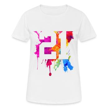 21 ANS 21E ANNIVERSAIRE - T-shirt respirant Femme - blanc - Devant - AI Model Female 172 dark (172cm)