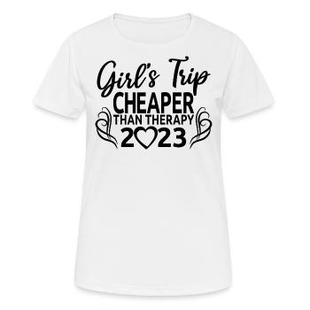 Girl's Trip Cheaper Than Therapy 2023 Girls Party - Women's Breathable T-Shirt - white - Front - AI Model Female 172 dark (172cm)