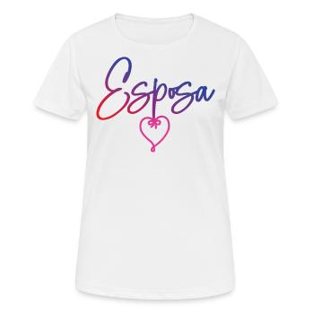 Esposa Cute Wife To Be Bride Couple Wedding Gift - Women's Breathable T-Shirt - white - Front - AI Model Female 172 dark (172cm)