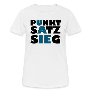 punkt satz sieg schwarz - Frauen T-Shirt atmungsaktiv - Weiß - Vorne - AI Model Female 172 dark (172cm)