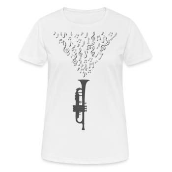 Trompete Geschenktrompete - Frauen T-Shirt atmungsaktiv - Weiß - Vorne - AI Model Female 172 dark (172cm)