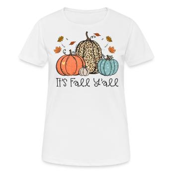Herbst Kürbis It's Fall Y'all - Frauen T-Shirt atmungsaktiv - Weiß - Vorne - AI Model Female 172 dark (172cm)