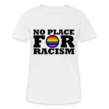 No place for racism - Women's Breathable T-Shirt - white - Front - AI Model Female 172 dark (172cm)