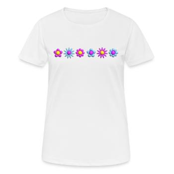 Fleurs en fleurs en rangée 3D - T-shirt respirant Femme - blanc - Devant - AI Model Female 172 dark (172cm)