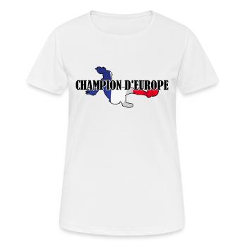Champion d'europe | football féminin 2022 - Frauen T-Shirt atmungsaktiv - Weiß - Vorne - AI Model Female 172 dark (172cm)