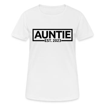 Auntie Est. 2023, Auntie To Be, Pregnancy Reveal - Women's Breathable T-Shirt - white - Front - AI Model Female 172 dark (172cm)
