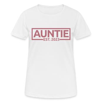 Auntie Est. 2023, Auntie To Be, Pregnancy Reveal - Women's Breathable T-Shirt - white - Front - AI Model Female 172 dark (172cm)