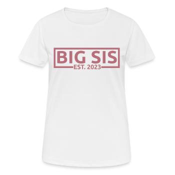Big Sis Est. 2023 Schwangerschaft zur Big Sister befördert - Frauen T-Shirt atmungsaktiv - Weiß - Vorne - AI Model Female 172 dark (172cm)