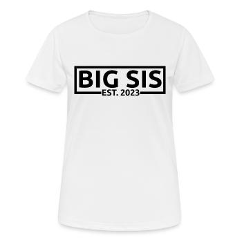 Big Sis Est. 2023 Schwangerschaft zur Big Sister befördert - Frauen T-Shirt atmungsaktiv - Weiß - Vorne - AI Model Female 172 dark (172cm)