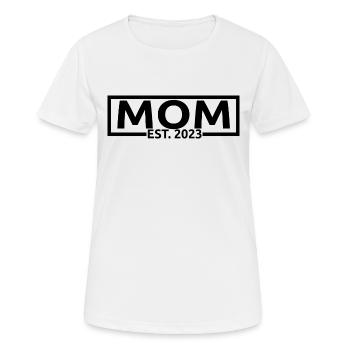 2023, Maman en devenir, Révélation de grossesse - T-shirt respirant Femme - blanc - Devant - AI Model Female 172 dark (172cm)