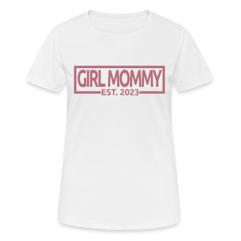 Girl Mommy Est. 2023 Baby Shower Schwangerschaft Enthüllung - Frauen T-Shirt atmungsaktiv - Weiß - Vorne - AI Model Female 172 dark (172cm)