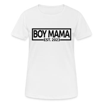 Boy Mama Est. 2023 Baby Shower Pregnancy Reveal - Women's Breathable T-Shirt - white - Front - AI Model Female 172 dark (172cm)