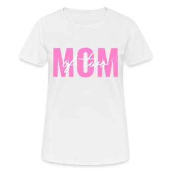 Mom of Two Gift Idea Sayings - Women's Breathable T-Shirt - white - Front - AI Model Female 172 dark (172cm)