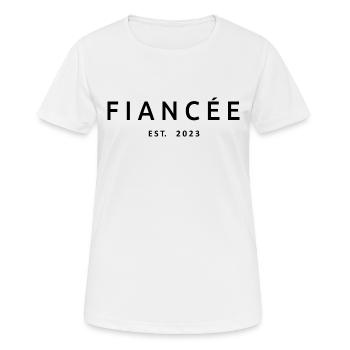 Fiancée Est. 2023 Engagement Bridal Shower Wedding - Women's Breathable T-Shirt - white - Front - AI Model Female 172 dark (172cm)