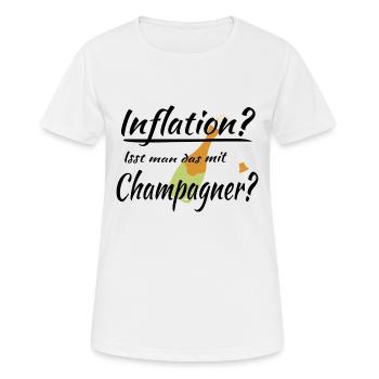 Lustiger Spruch: Inflation zum - Frauen T-Shirt atmungsaktiv - Weiß - Vorne - AI Model Female 172 dark (172cm)