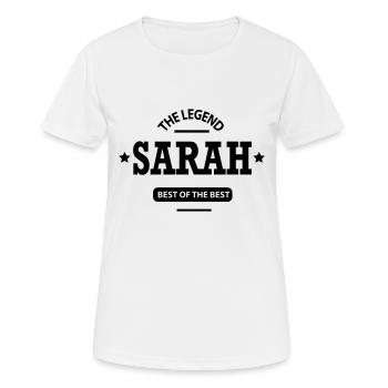 sarah - Frauen T-Shirt atmungsaktiv - Weiß - Vorne - AI Model Female 172 dark (172cm)
