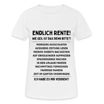 Endlich Rente - Frauen T-Shirt atmungsaktiv - Weiß - Vorne - AI Model Female 172 dark (172cm)