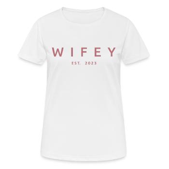 2023 Verlobung Brautdusche Hochzeit - Frauen T-Shirt atmungsaktiv - Weiß - Vorne - AI Model Female 172 dark (172cm)