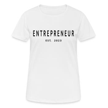 Entrepreneur Est. 2023 Cadeau d’entrepreneur diplômé - T-shirt respirant Femme - blanc - Devant - AI Model Female 172 dark (172cm)