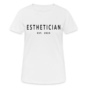 Esthéticienne Est. 2023 - Esthéticienne diplômée - T-shirt respirant Femme - blanc - Devant - AI Model Female 172 dark (172cm)
