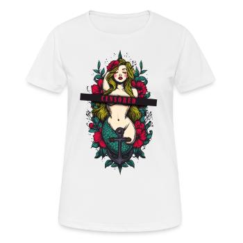 Mermaid and Anchor - Frauen T-Shirt atmungsaktiv - Weiß - Vorne - AI Model Female 172 dark (172cm)