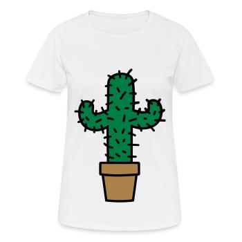 Idée cadeau cactus cactus idée cadeau - T-shirt respirant Femme - blanc - Devant - AI Model Female 172 dark (172cm)