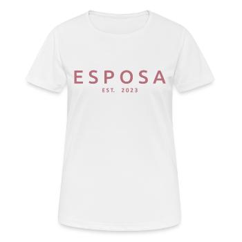 Esposa Est. 2023 Ehefrau wird Braut Paar Hochzeit - Frauen T-Shirt atmungsaktiv - Weiß - Vorne - AI Model Female 172 dark (172cm)